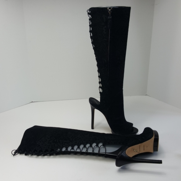 Brian Atwood Sexy toeless boots with lace up back - Picture 7 of 7